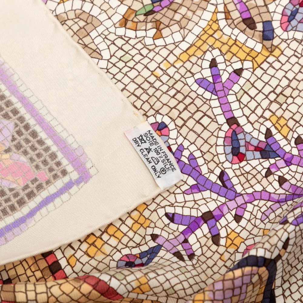 HERMES White Silk Scarf - Picture 7 of 7